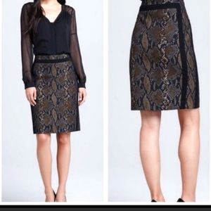 Diane Von Furstenberg Reptile Snake Print Pencil Skirt